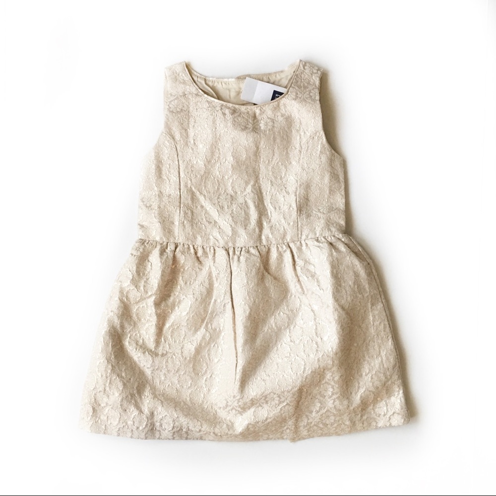 NWT BabyGap jacquard dress in champagne